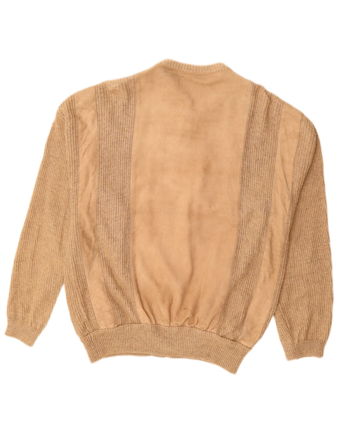 Vintage muška bomber jakna od brušene kože UK 38 srednje bež prugasta koža