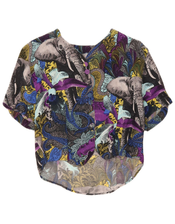 Vintage ženska košulja bluza UK 12 srednje raznobojna paisley viskoza