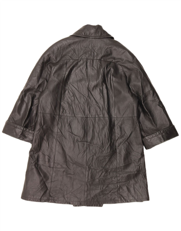 VINTAGE ženski kožni kaput IT 48 XL crni