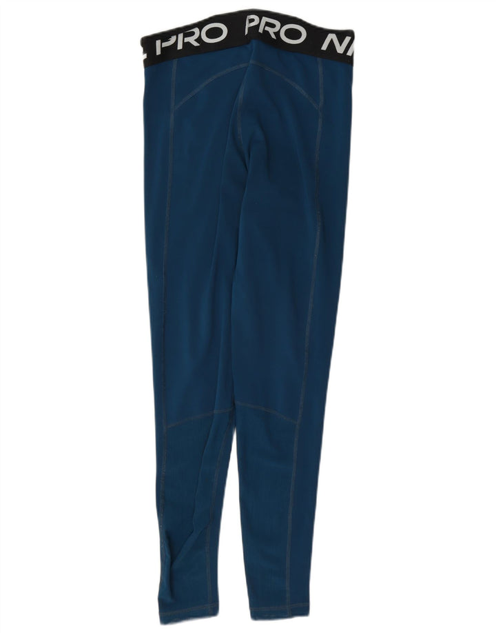 Nike Ženske Dri Fit Graphic Leggings UK 10 Small Blue Colourblock Poliester