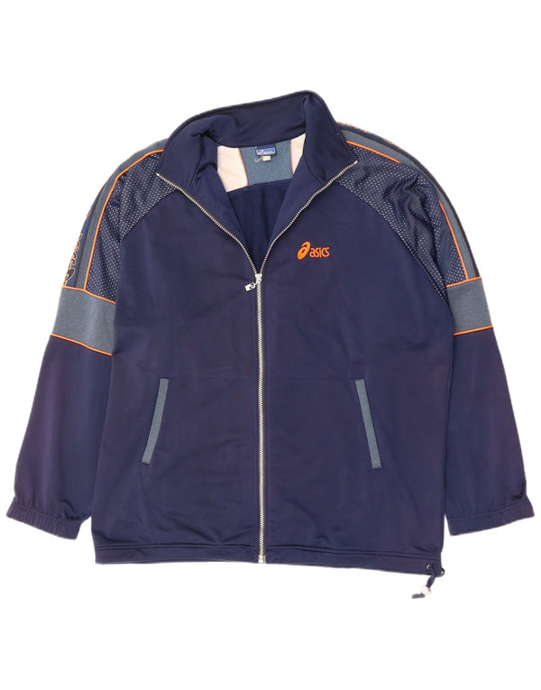 ASICS muška trenirka s grafičkim motivima, gornja jakna 2XL tamnoplavi poliester