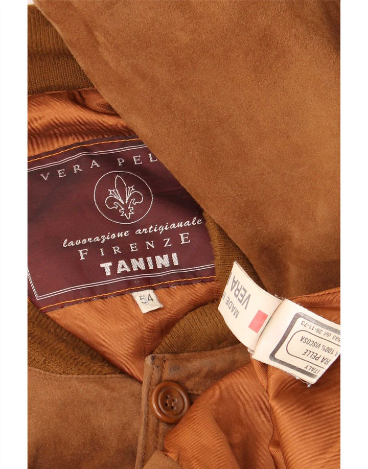 Vintage muška bomber jakna od brušene kože IT 54 2XL smeđa koža