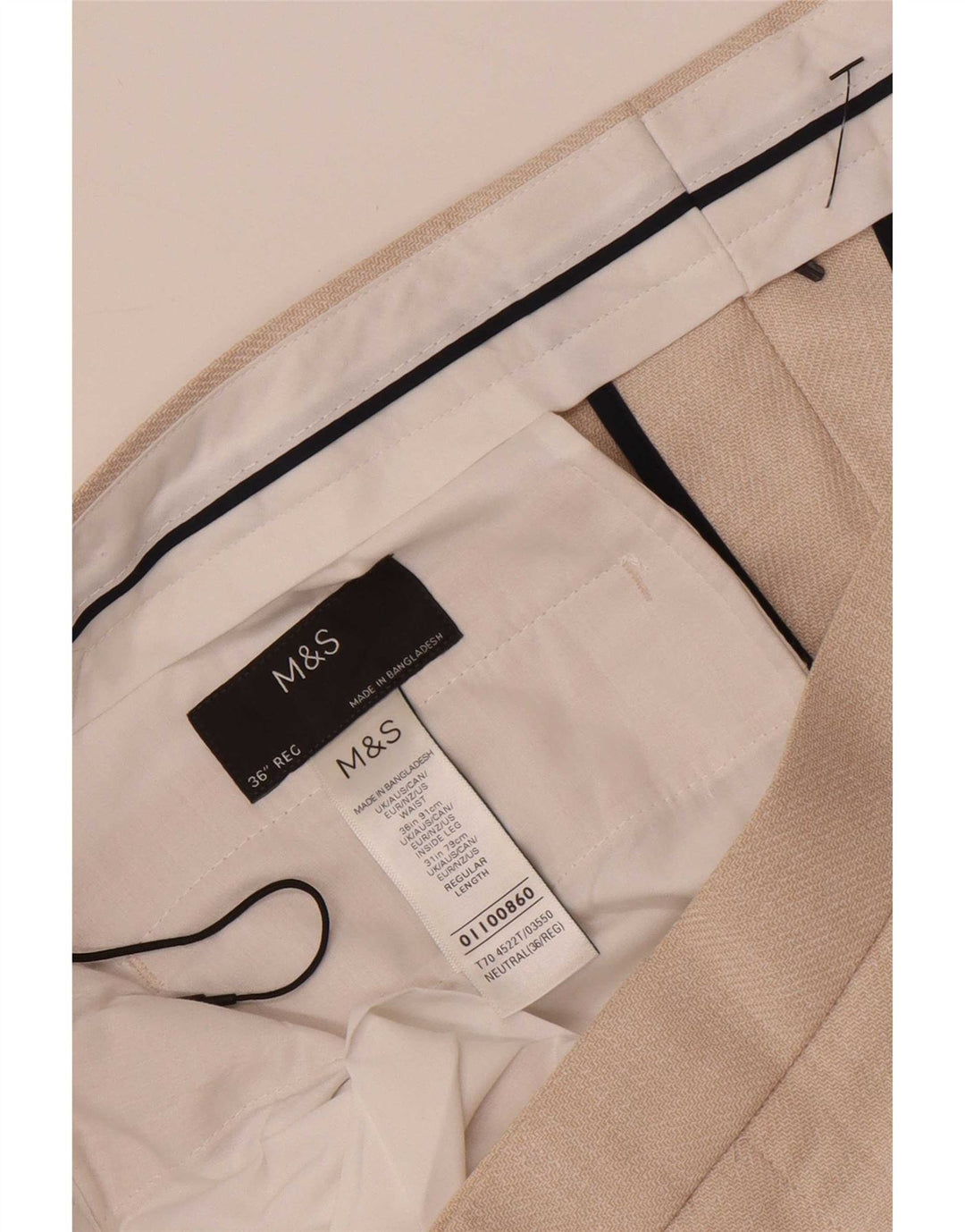 Marks & Spencer muške sužene chino hlače W36 L30 bež poliester