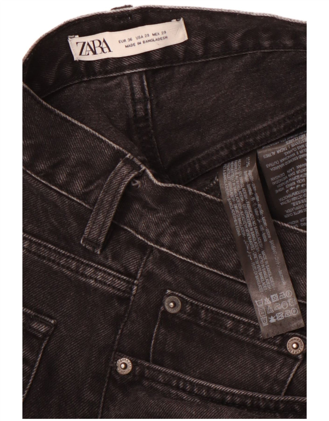 ZARA muške skraćene traperice EU 36 XS W29 L25 crni pamuk