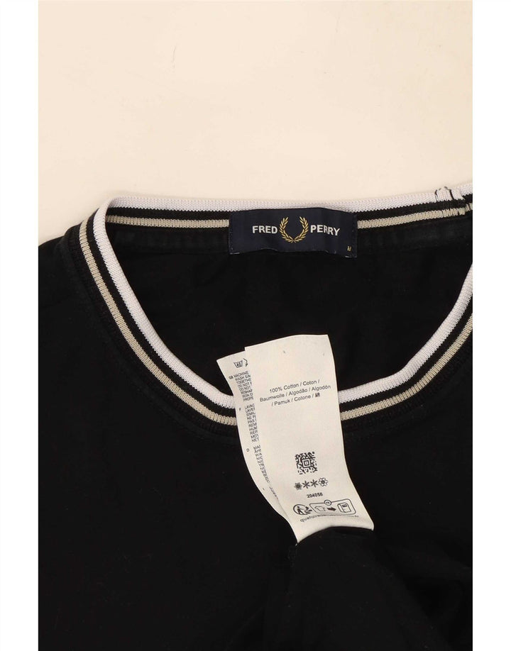 Fred Perry muška majica kratkih rukava Srednji crni pamuk