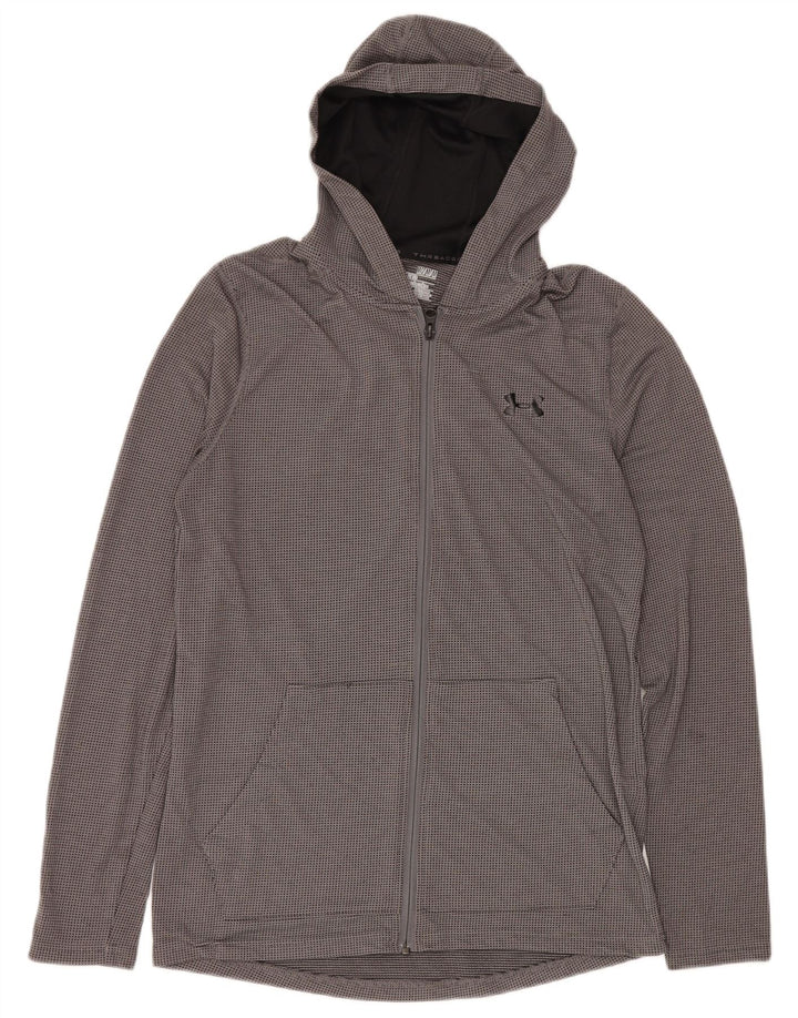 UNDER ARMOUR Muška pulover s kapuljačom Heat Gear Zip Srednje sivi poliester