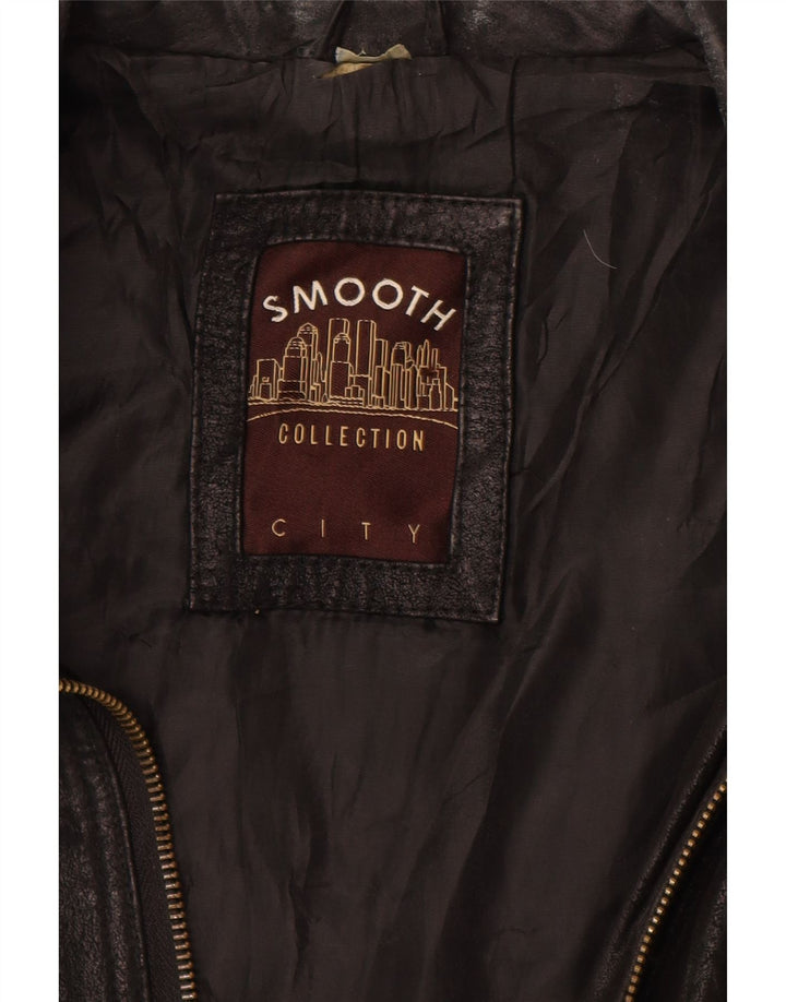 VINTAGE muška kožna jakna UK 40 velika crna kozna koza