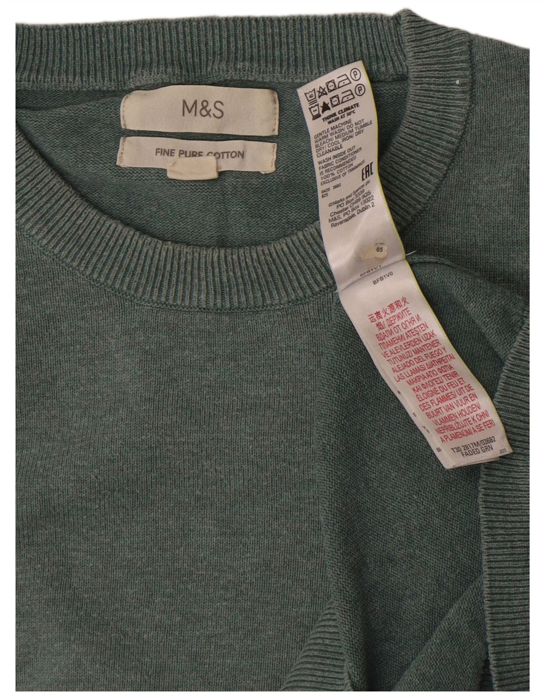 Marks & Spencer muški pulover s okruglim izrezom, veliki zeleni pamuk