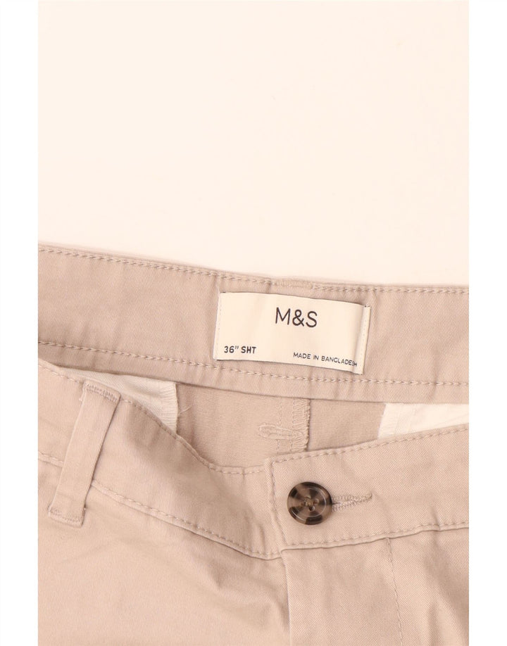MARKS & SPENCER Mens Chino Shorts W36 Large Beige Cotton