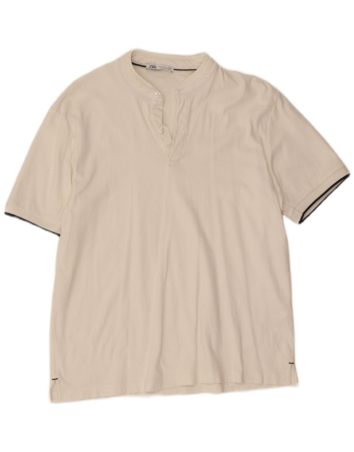 Zara muška polo majica mala bijela pamučna