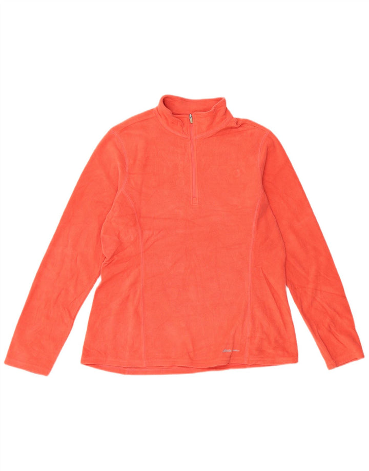 EDDIE BAUER Ženski džemper od flisa s patentnim izrezom UK 12 Srednje narančasti poliester