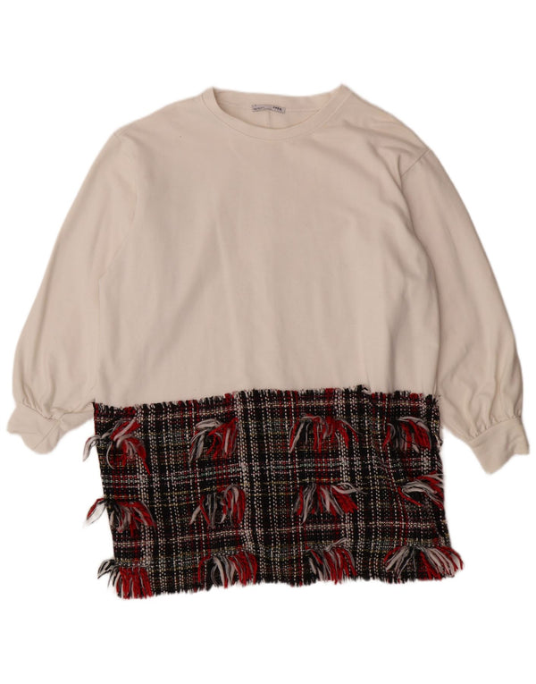 ZARA ženska majica prekomjerne veličine UK 14 srednje bijele boje