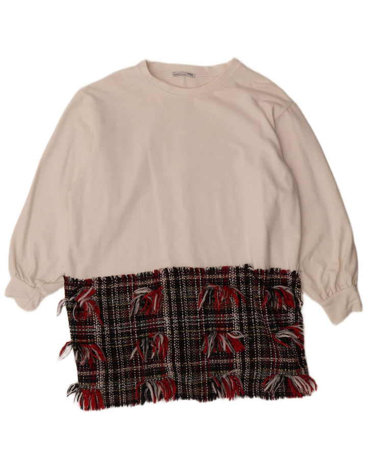 ZARA ženska majica prekomjerne veličine UK 14 srednje bijele boje