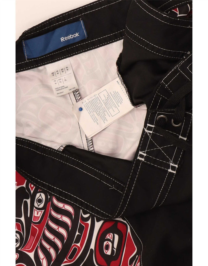 Reebok muške kratke hlače za kupanje srednje crne geometrijske poliesterske boje