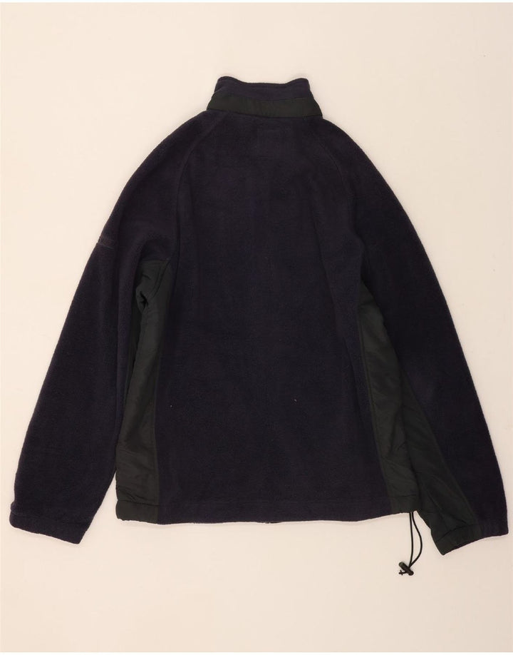 CHAPS Mens Fleece Jacket UK 38 Medium Navy Blue Colourblock Polyester Vintage Chaps and Second-Hand Chaps from Messina Hembry 