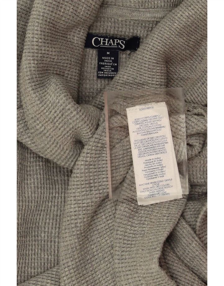 CHAPS Womens Roll Neck Top Long Sleeve UK 14 Medium Grey Cotton Vintage Chaps and Second-Hand Chaps from Messina Hembry 