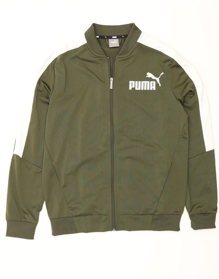 Puma muška trenirka s grafičkim motivima, gornja jakna, poliester srednje zelene boje