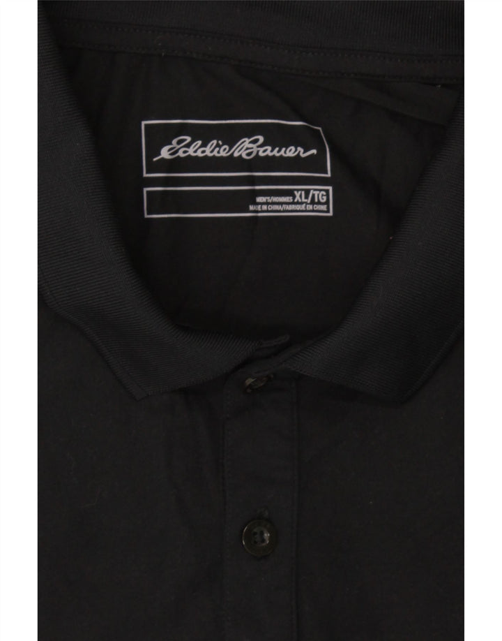 EDDIE BAUER Mens Polo Shirt XL Black Polyester Vintage Eddie Bauer and Second-Hand Eddie Bauer from Messina Hembry 