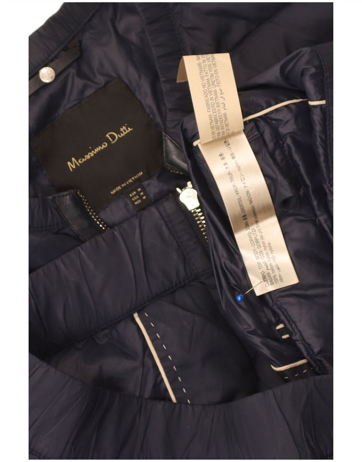 Ženska podstavljena jakna Massimo Dutti UK 14 srednje tamnoplavi najlon