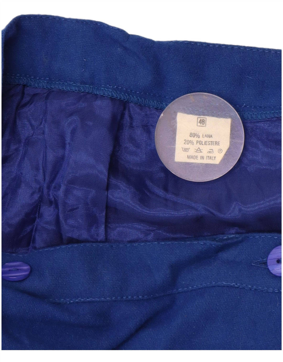 Vintage ženska suknja na omot IT 48 XL W38 Plava cvjetna vuna