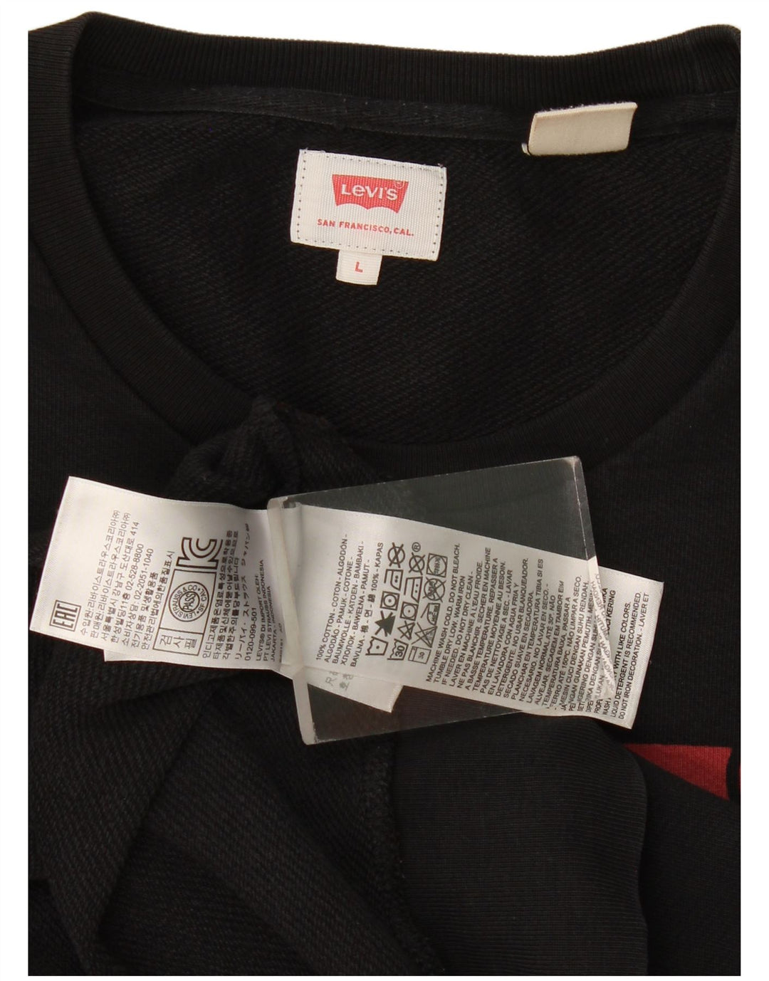 Levi's muška majica s grafičkim motivima, veliki crni pamuk