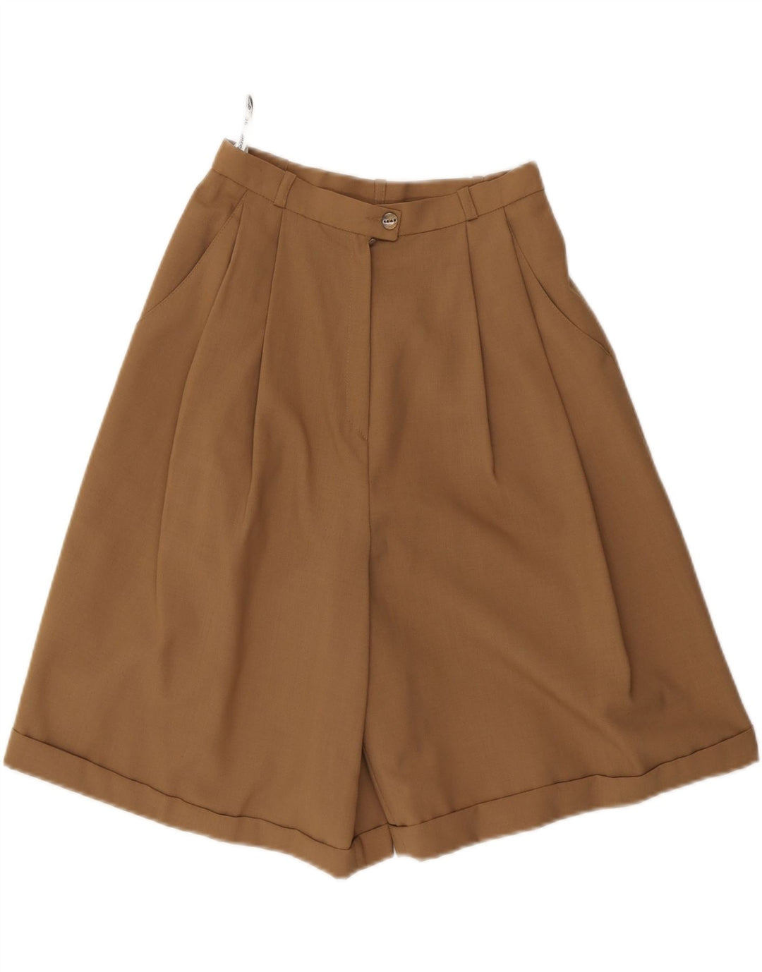 VINTAGE ženske kratke chino hlače visokog struka IT 36 XS W24 smeđi poliester