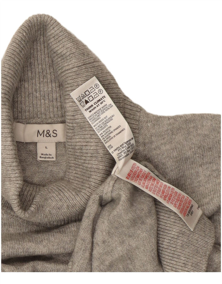 Marks & Spencer ženski pulover s rol izrezom UK 16 Large Grey Flecked