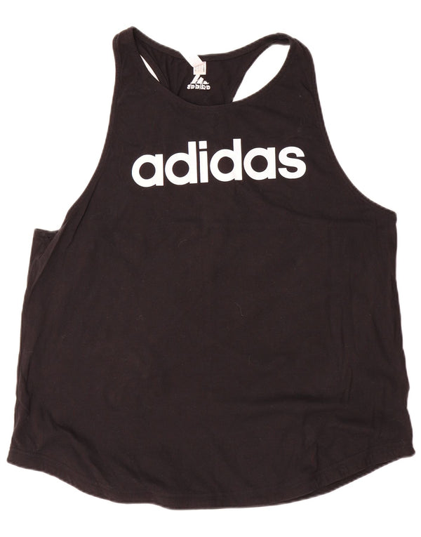 Adidas ženski grafički prsluk UK 24/26 2XL crni pamuk