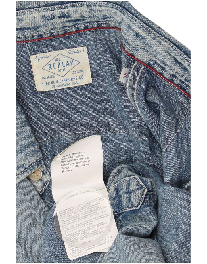 REPLAY muška traper košulja XL plavi pamuk