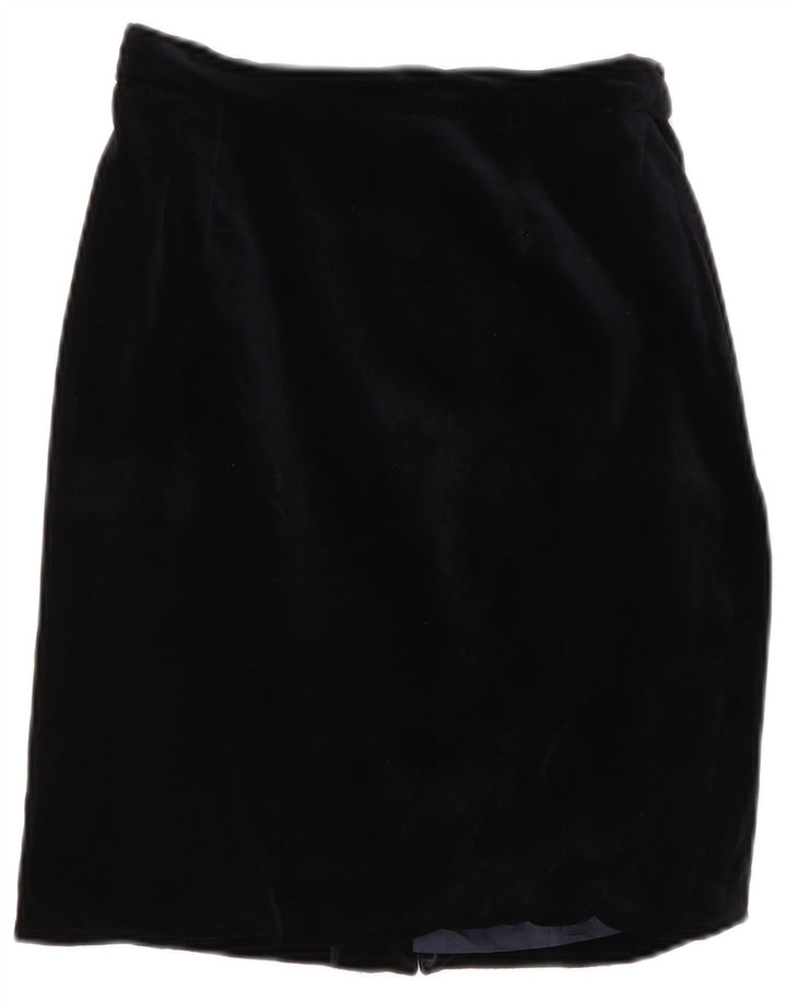 VINTAGE ženska baršunasta pencil suknja visokog struka IT 42 srednje veličine W26 tamnoplava