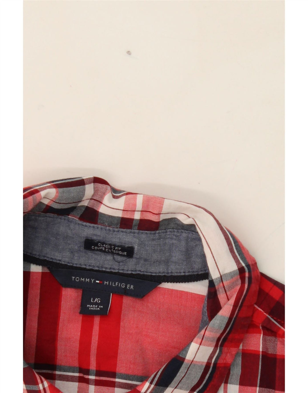 TOMMY HILFIGER Mens Classic Fit Shirt Large Red Check Cotton Vintage Tommy Hilfiger and Second-Hand Tommy Hilfiger from Messina Hembry 