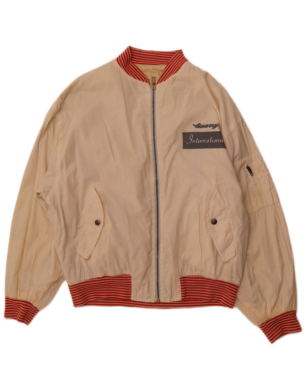 QUARRY Muška reverzibilna jakna s grafičkim motivima UK 42 XL, sivobijeli pamuk