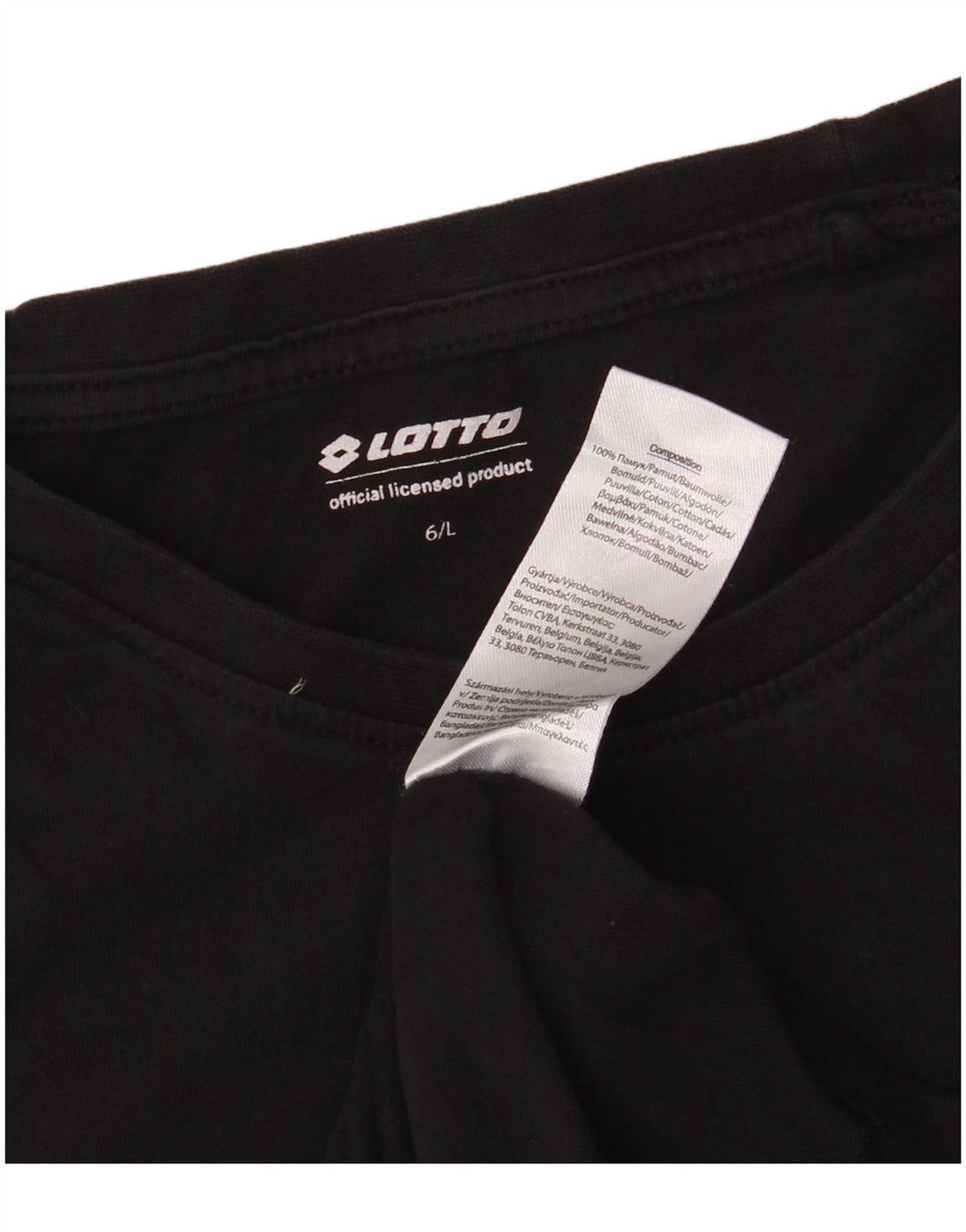 LOTTO Ženska majica kratkih rukava UK 16 Veliki crni pamuk