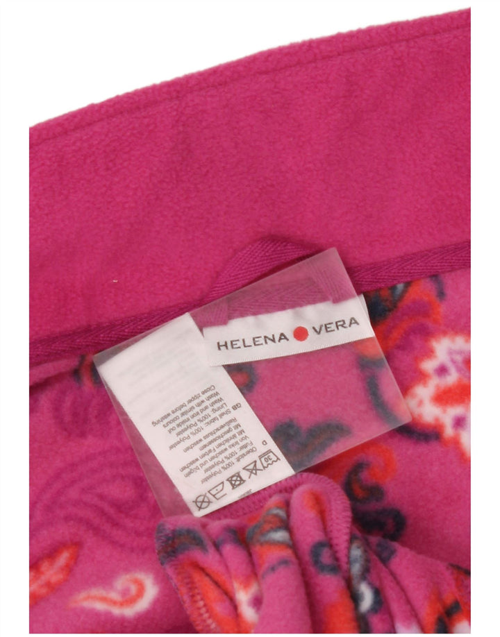 VINTAGE ženska jakna od flisa IT 46 veliki ružičasti cvjetni poliester