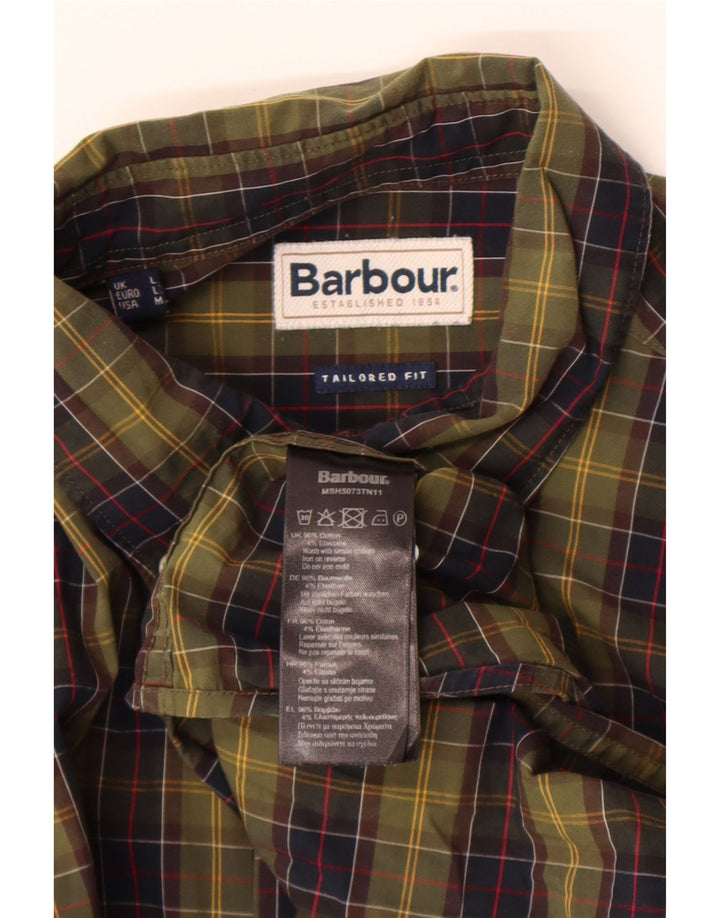 Barbour muška krojena košulja velikog kaki kariranog pamuka