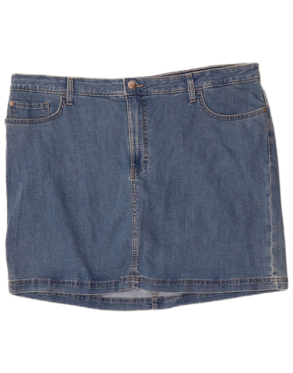 LEE ženska traper suknja srednjeg kroja US 22 3XL W44 plavi pamuk