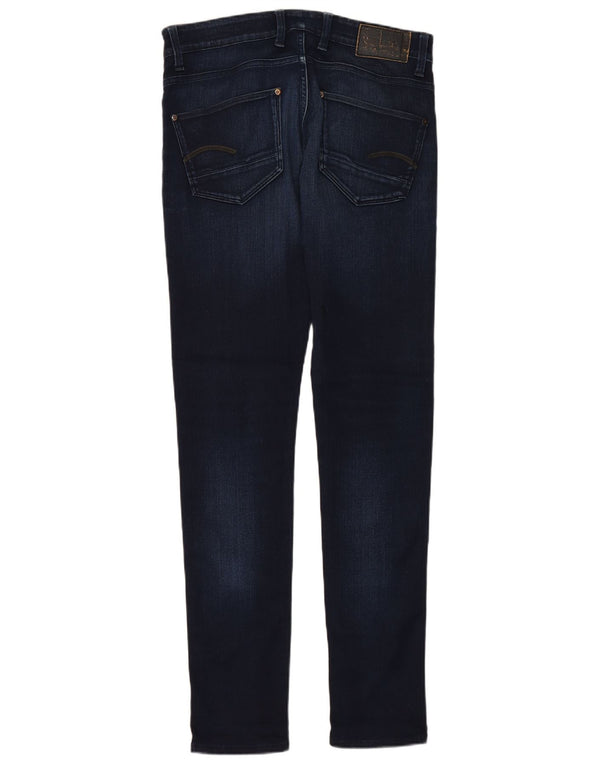 G-STAR Mens Revend Super Slim Jeans W33 L34 Navy Blue Cotton