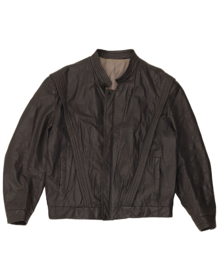 VINTAGE muška kožna jakna UK 40 velika siva koža