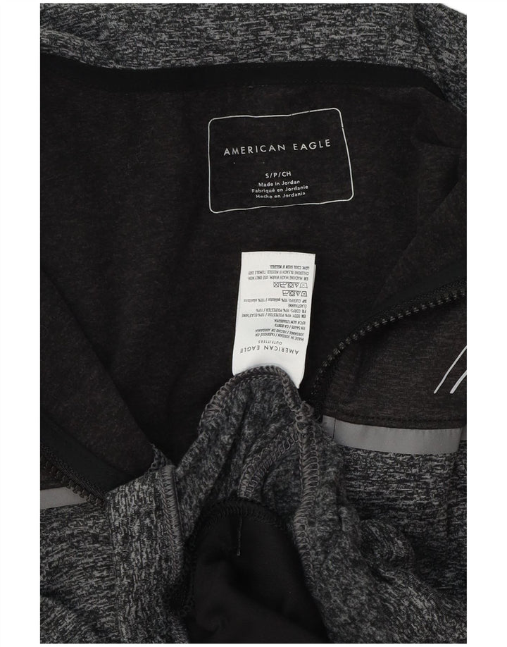 AMERICAN EAGLE, muška majica s kapuljačom s patentnim zatvaračem, mala, siva s pjegama