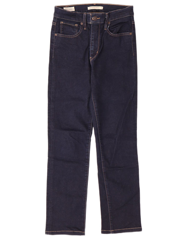 LEVI'S ženske ravne traperice visokog struka 724 W28 L26 tamnoplavi pamuk