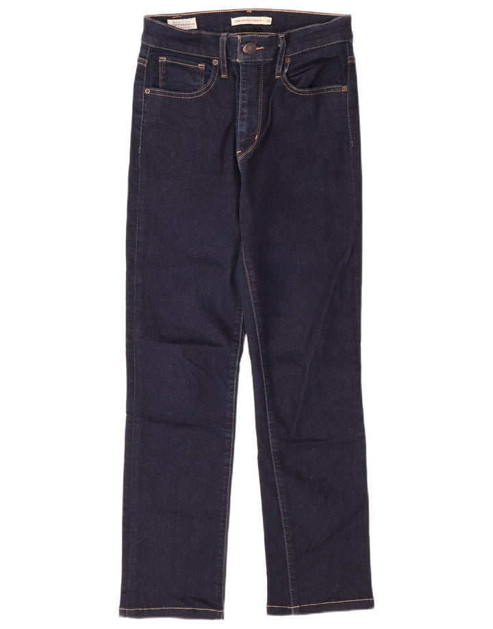 LEVI'S ženske ravne traperice visokog struka 724 W28 L26 tamnoplavi pamuk