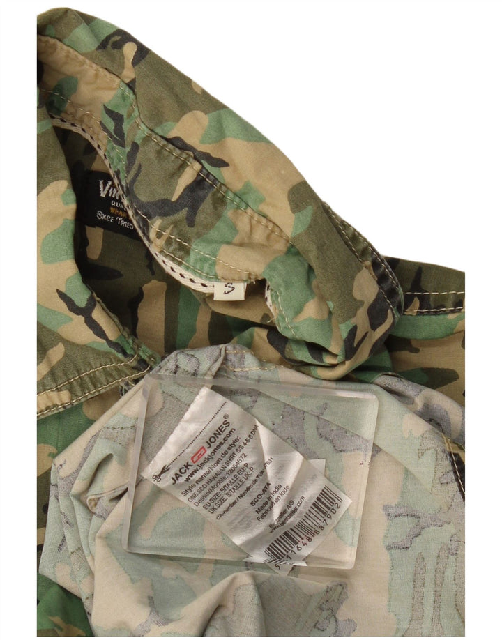 JACK & JONES Muška majica kratkih rukava Mala kaki kamuflažna pamuk