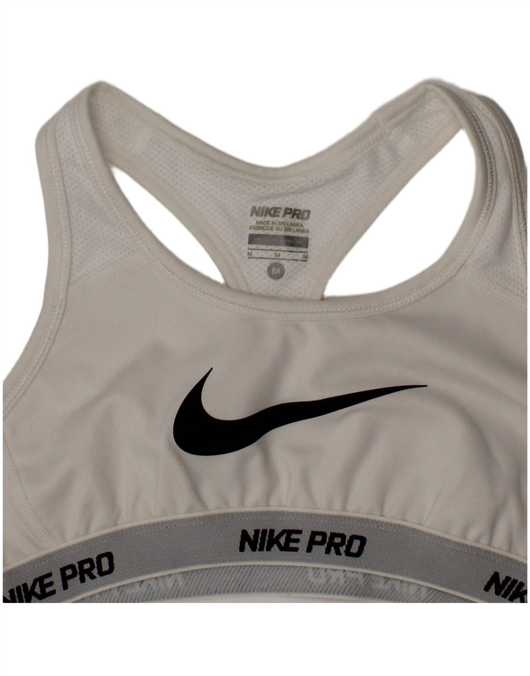 Nike ženski srednji sportski grudnjak Dri Fit Graphic Sports, bijeli poliester