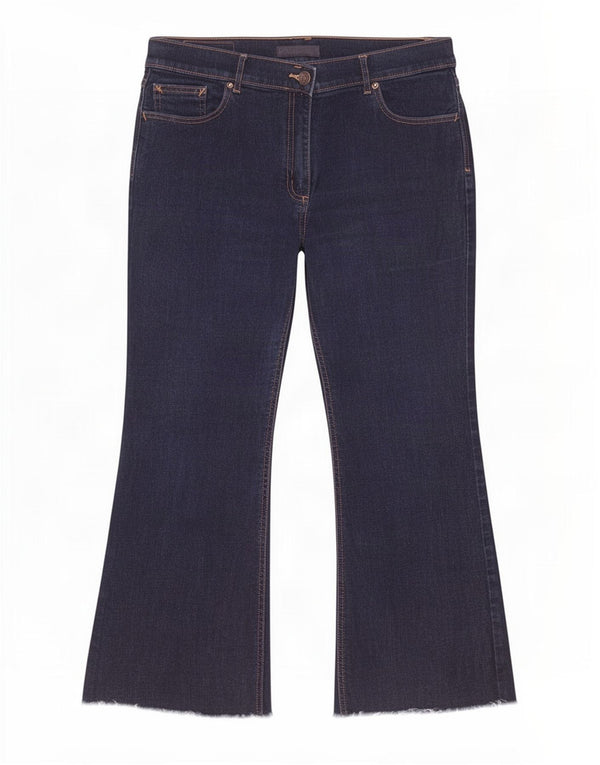 Marks & Spencer ženske crop bootcut traperice UK 16 Large W32 L25 tamnoplave