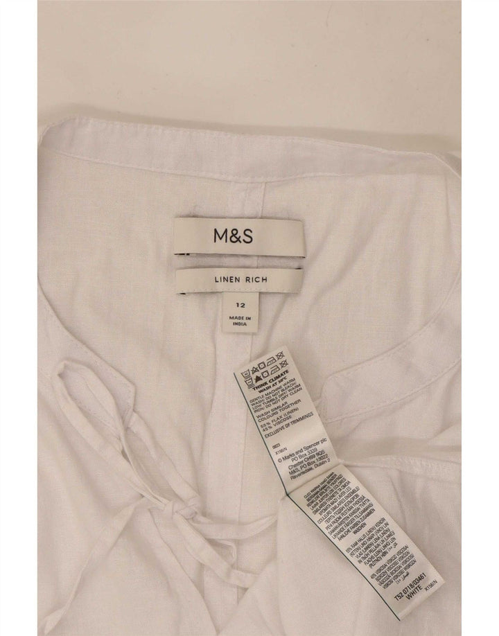 Marks & Spencer gornji dio ženske bluze UK 12 Srednje bijelo platno