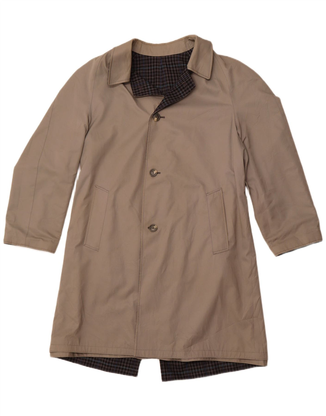 DIOLEN Muški trenč kaput UK 40 veliki sivi karirani poliester