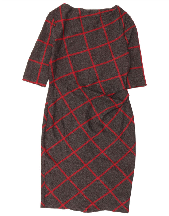 JASPER CONRAN Ženska plašt haljina 3/4 rukava UK 14 srednje siva karirana