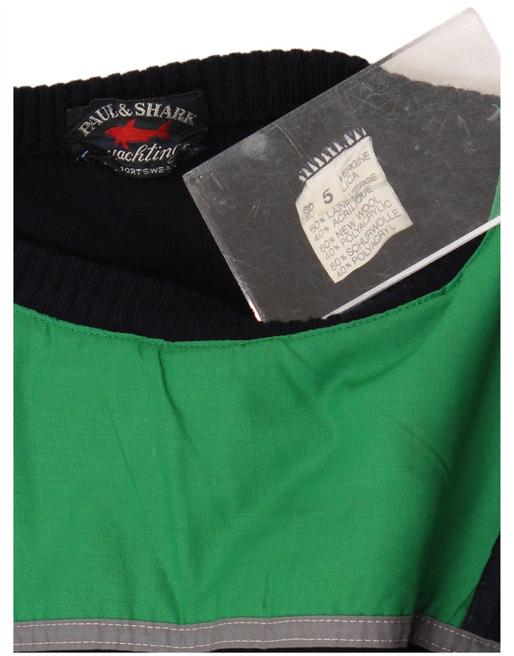 Paul & Shark muški džemper s izrezom s patentnim zatvaračem srednje tamnoplave djevičanske vune