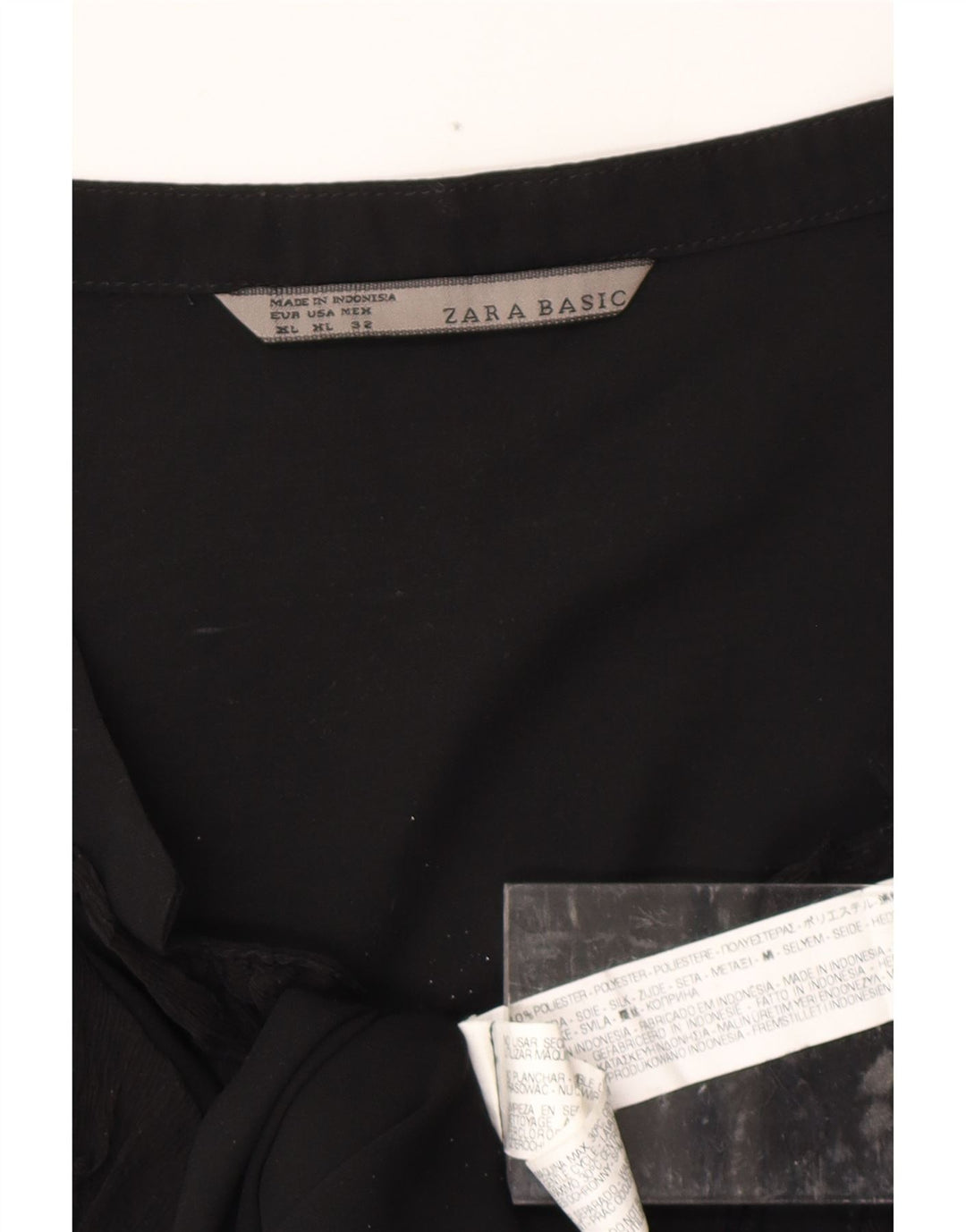 ZARA ženska haljina A-kroja s volanima sprijeda UK 18 XL crni poliester