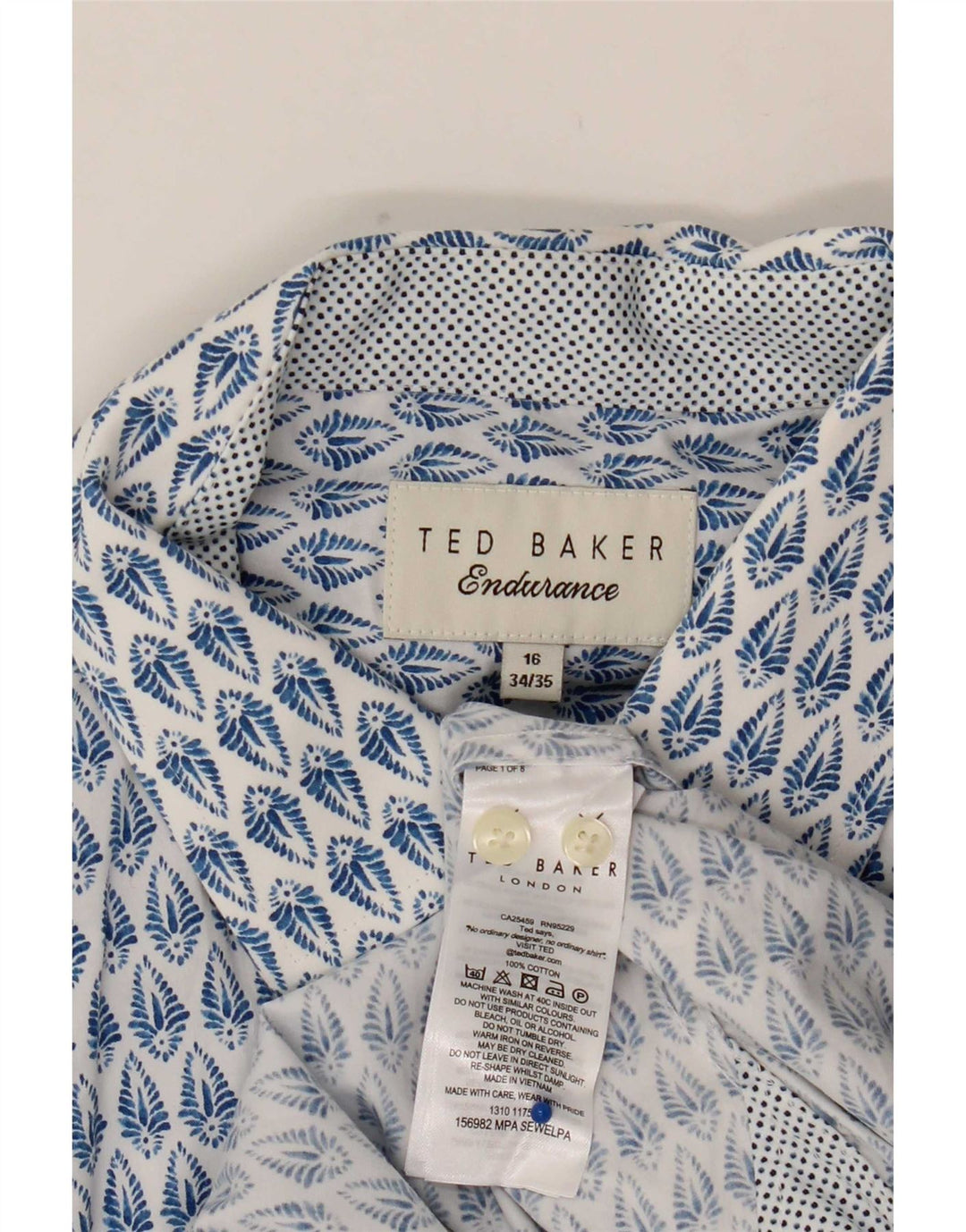 Ted Baker muška košulja veličine 16 velika plava cvjetna pamuk